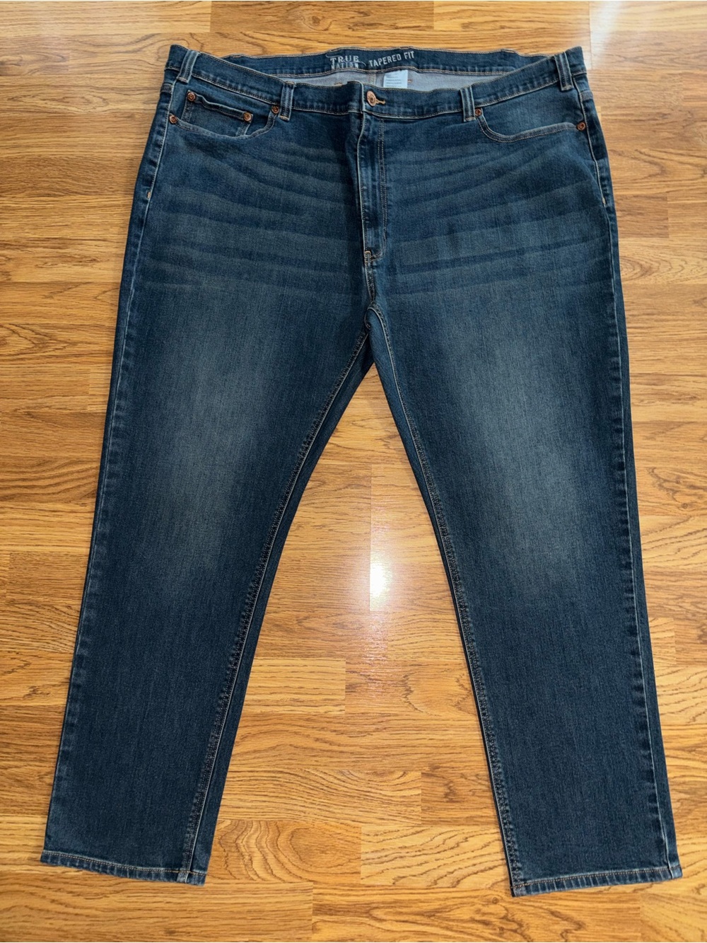 True Nation Tapered Fit Jeans Men’s Big & Tall Size 52x30 Dark Wash Blue Denim